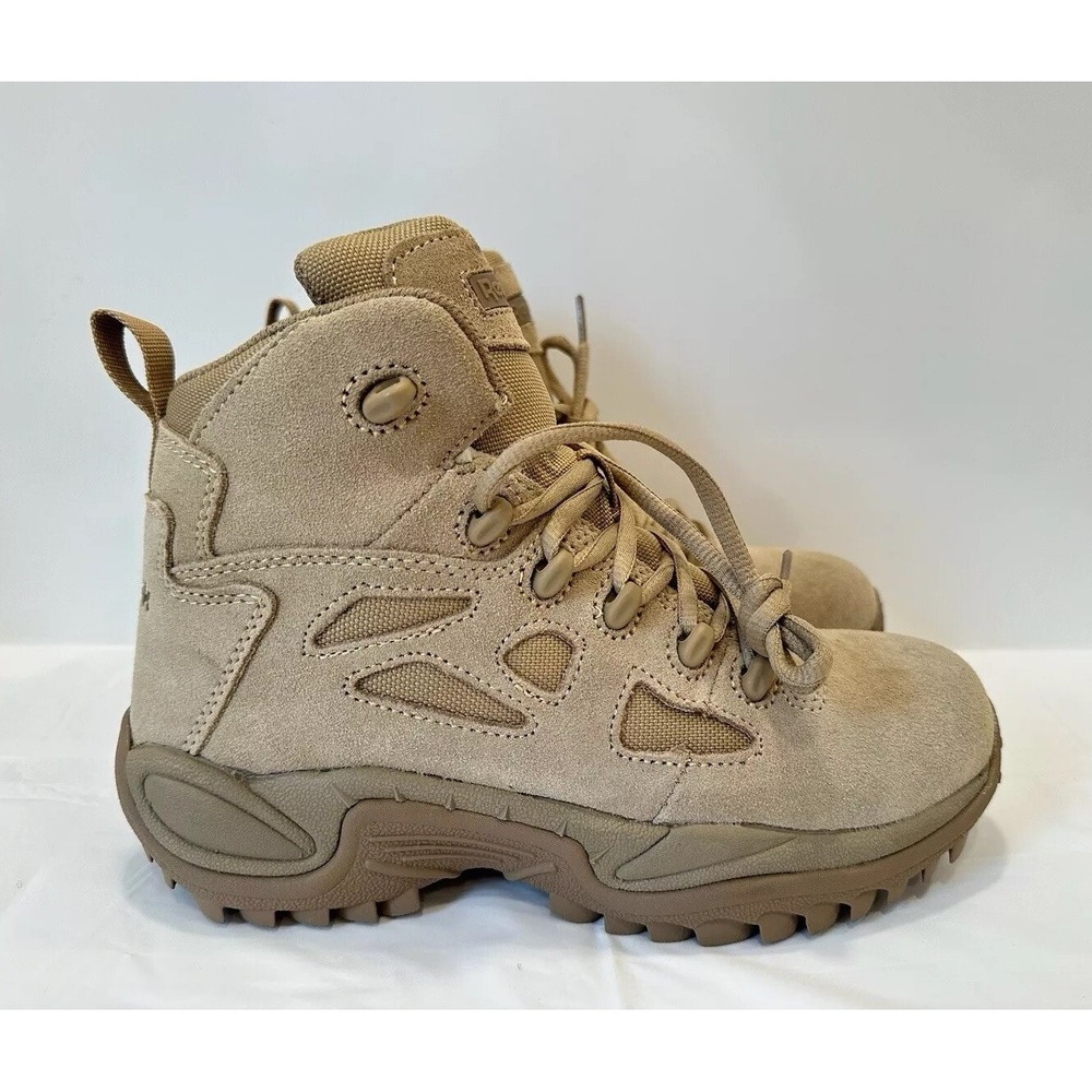 Reebok Rapid Response 6" Men's Size 6 Side Zip Tan Tactical Boots RB8695